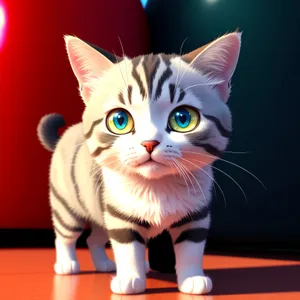 Furry Fluffball: Adorable Tabby Kitty with Curious Eyes