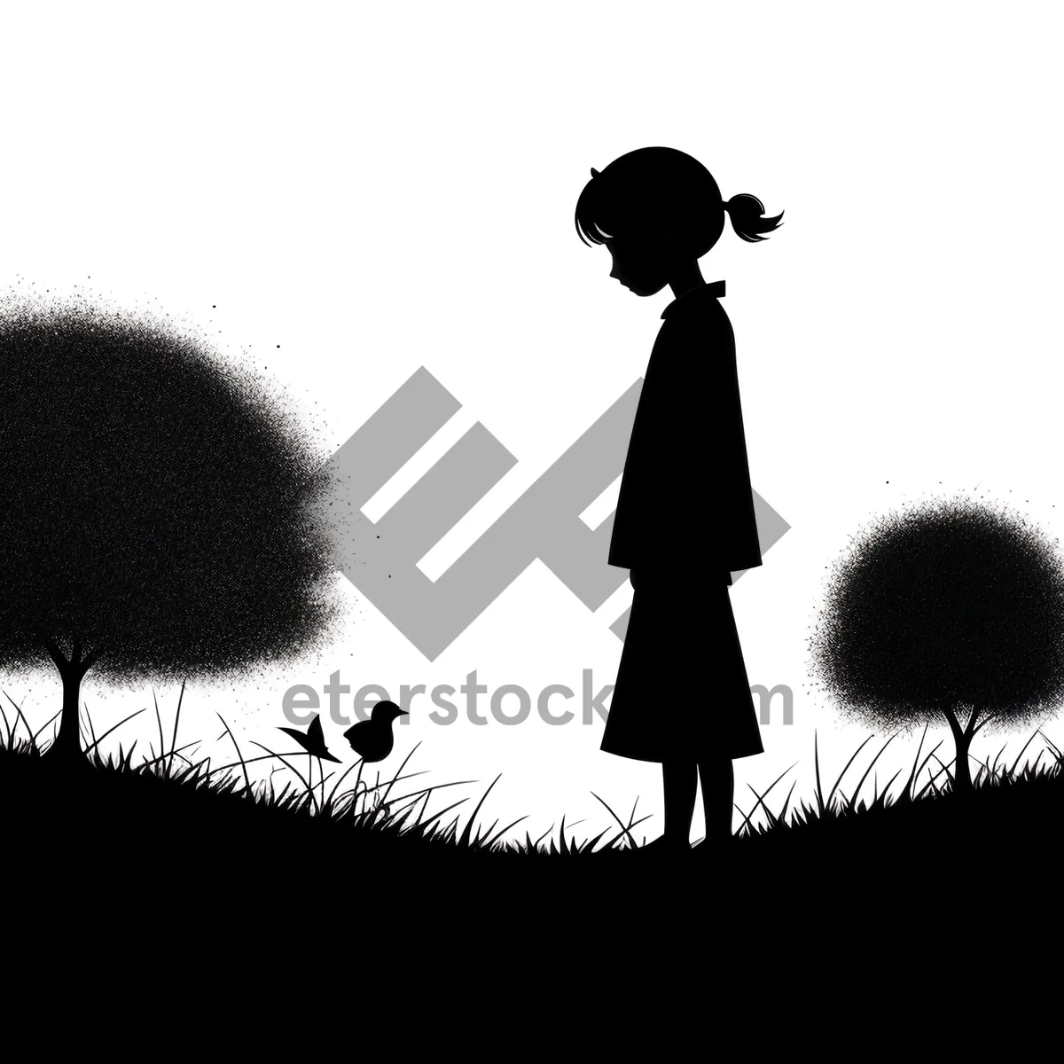 Picture of Elegant Bliss - Silhouette of Black Bride and Newlywed