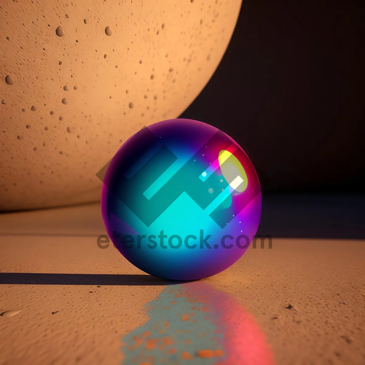 Picture of Colorful Glass Sphere with Reflective Light Design