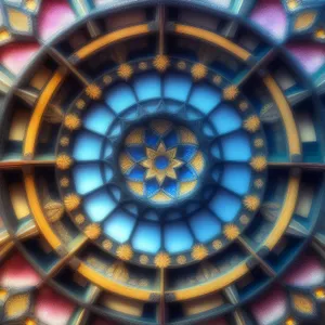 Luminous Geometric Window: A Kaleidoscope of Color