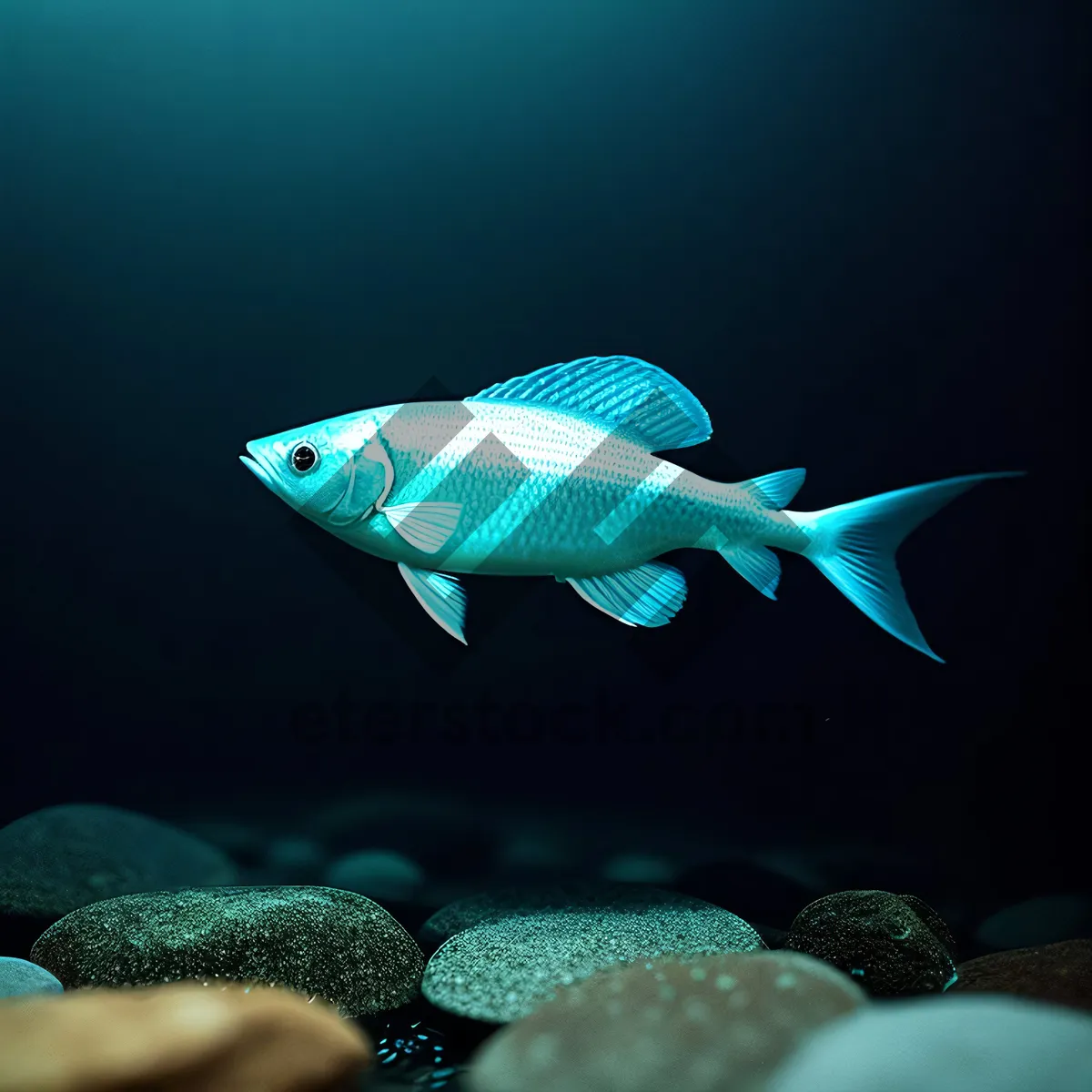 Picture of Exotic Marine Life in Underwater Aquarium