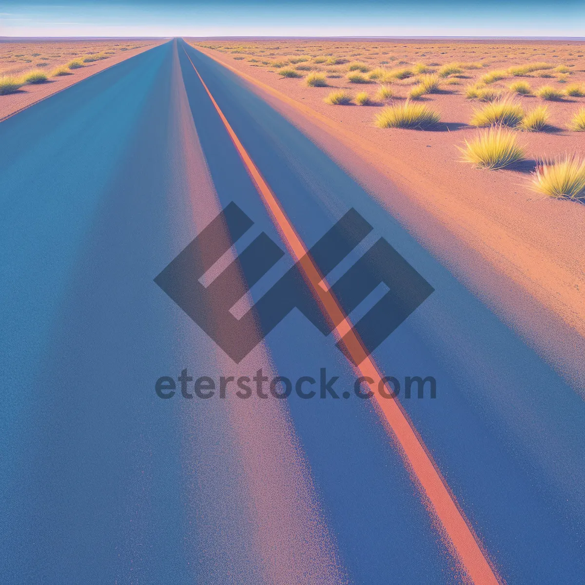 Picture of Vibrant Desert Road: Heat-Filled Horizon