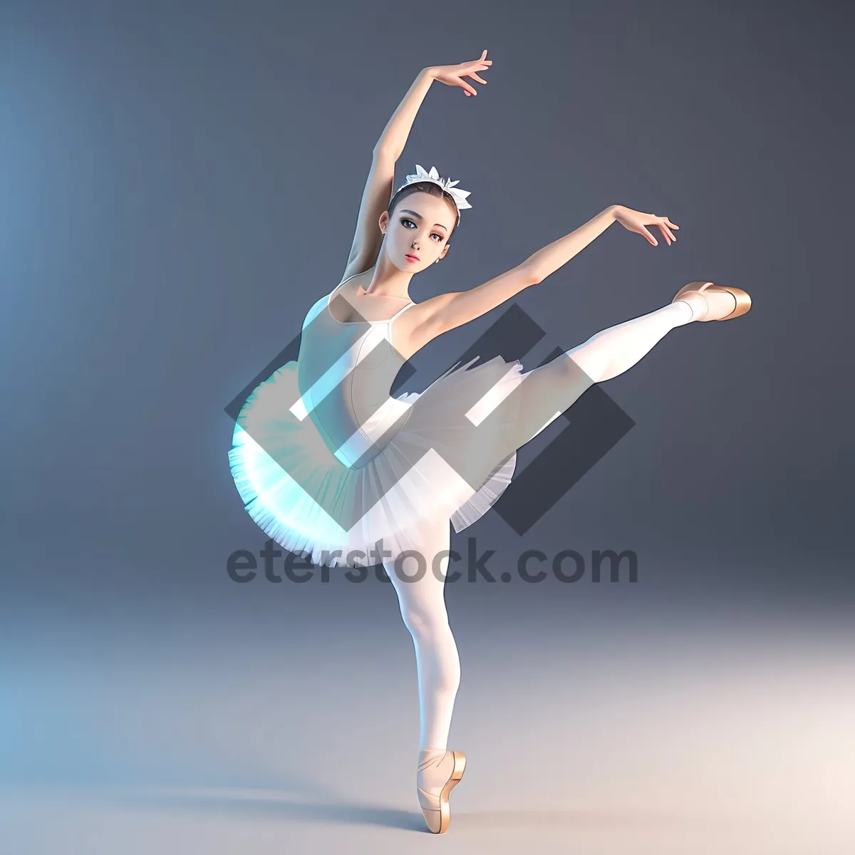 Picture of Elegant Ballet Performance: Graceful Dancer in Mid-Air Leap