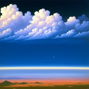 Luminous Summer Sky in Vibrant Horizon
