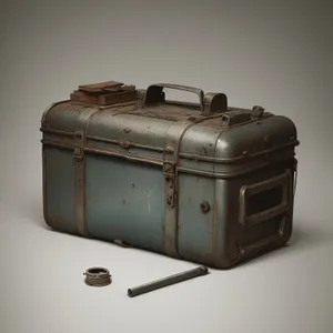Antique Wooden Treasure Chest - Vintage Metal Briefcase