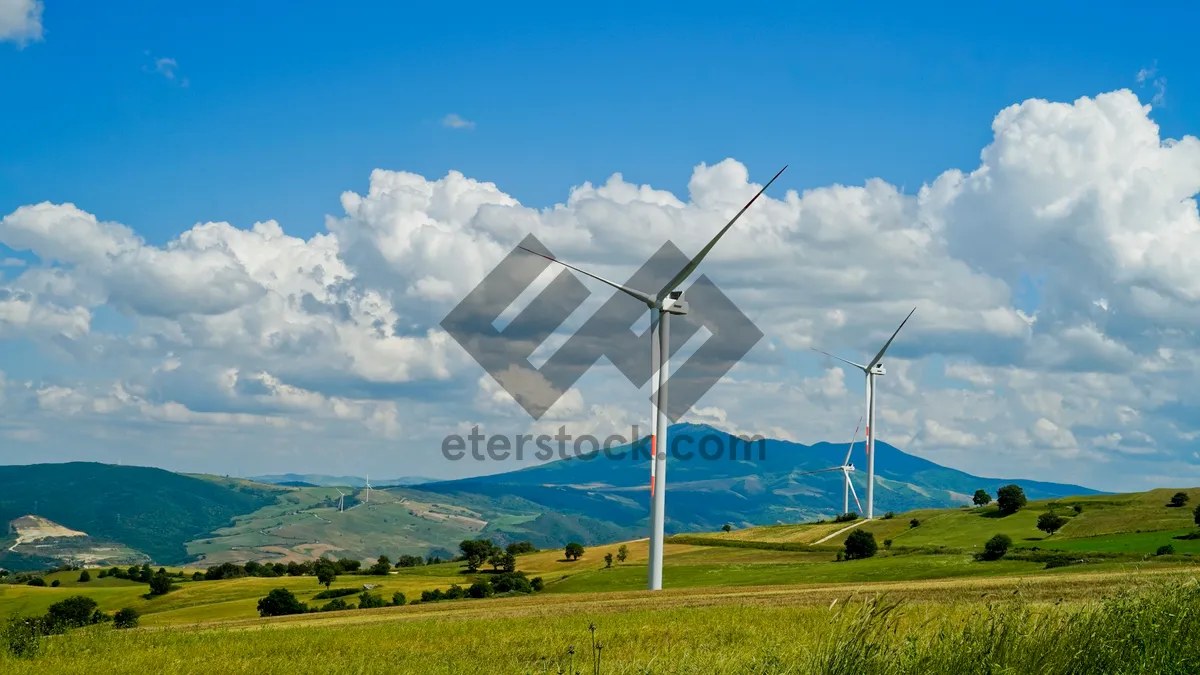 Picture of Renewable Energy Windmill in a Rural Landscape