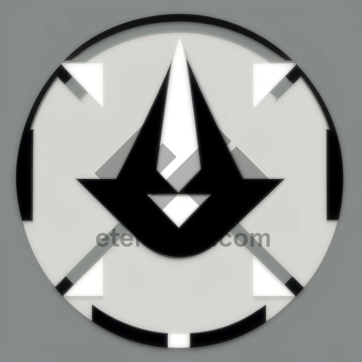 Picture of Modern Shiny Metallic Round Button Icon