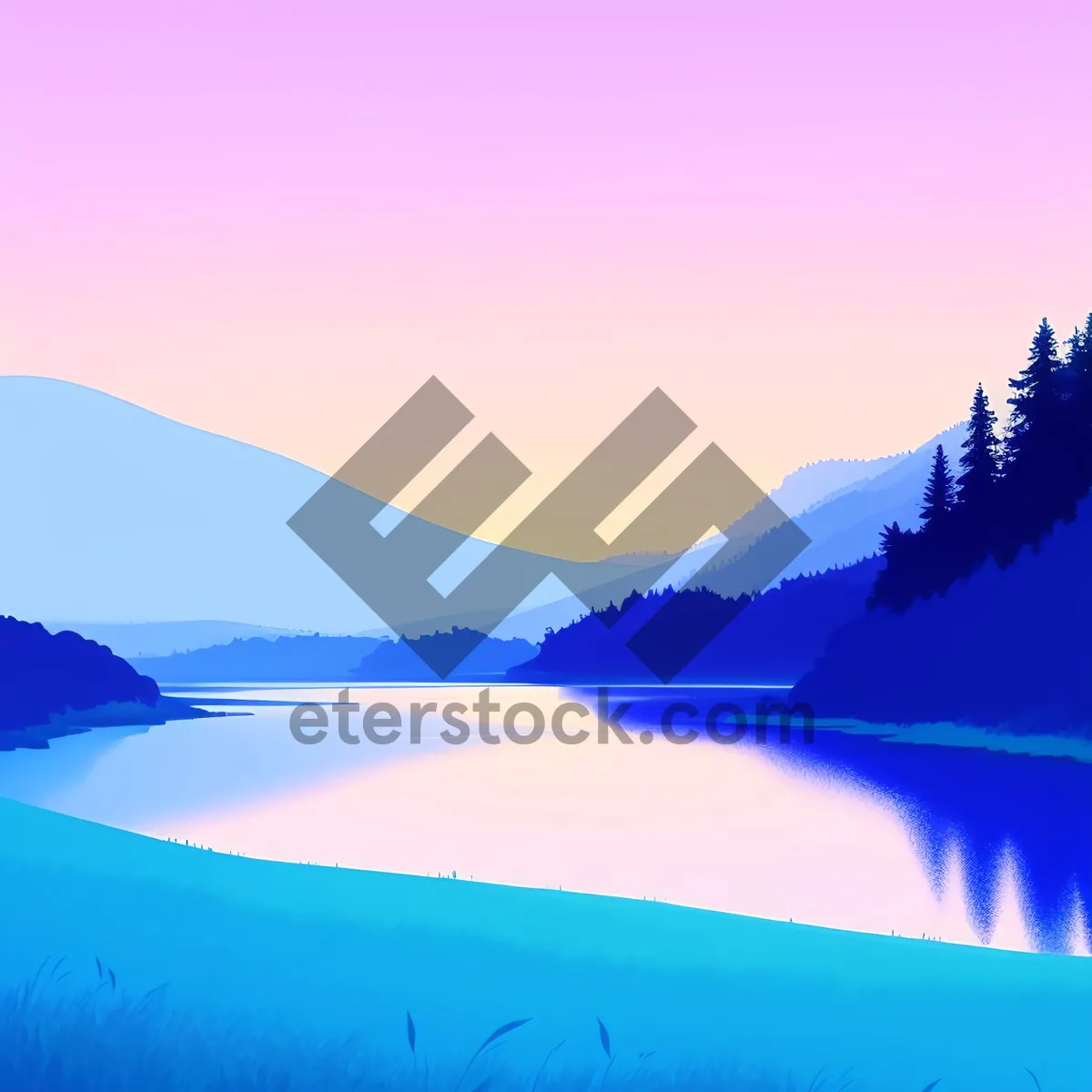 Picture of Serene Lake Reflection at Sunset