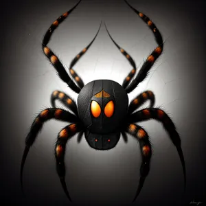 Black Widow Arachnid - Sinister Beauty in Flames