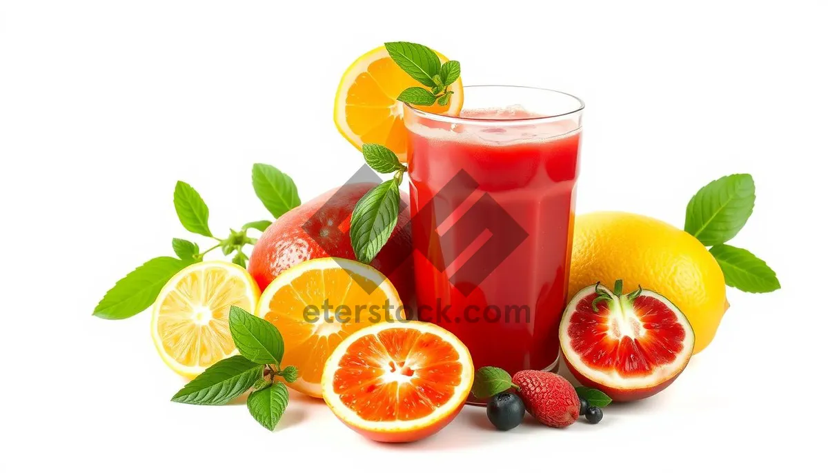 Picture of Fresh Citrus Tea in Yellow Glass Cup