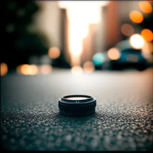 Black Dotted Lens Cap Design - Decorative Wallpaper