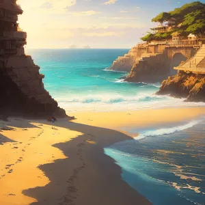 Sandy Beach Bliss: Breathtaking Coastal Vacation Scene