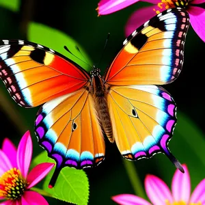 Colorful Monarch Butterfly on Common Unicorn Plant