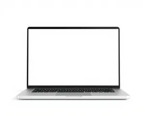 Modern black laptop for business work in office