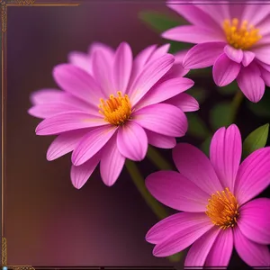 Bright Pink Daisy in Full Bloom