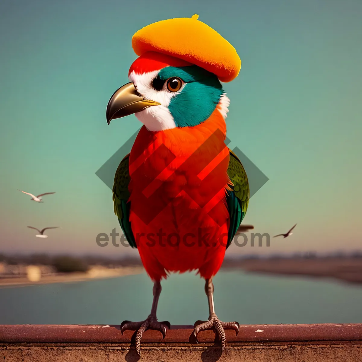 Picture of Vibrant Macaw: Colorful Tropical Bird with Exquisite Feathers