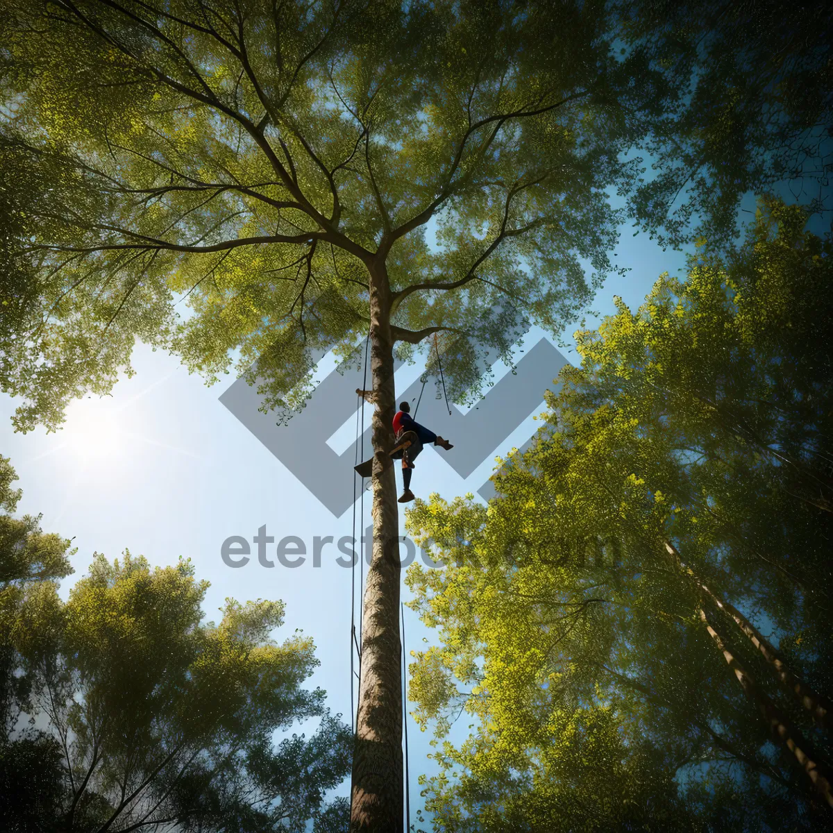 Picture of Skyline semaphore in serene forest landscape