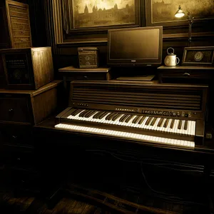 Upright Black Piano Keyboard Instrument