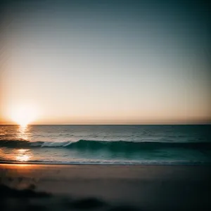 Golden Horizon by the Turquoise Sea