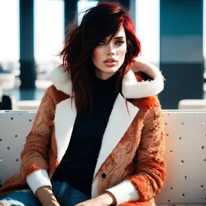 Smiling Brunette Beauty Radiating Joyful Charm