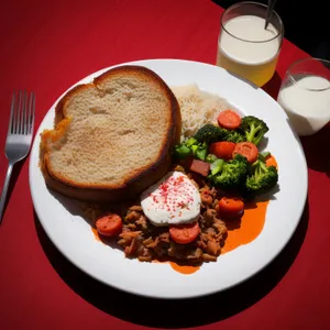 Delicious Grilled Steak with Vegetable Salad on Plate