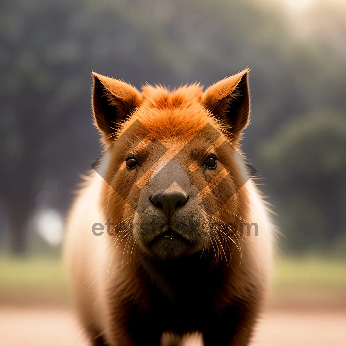 Picture of Wild Lioness with Mane in Grassland