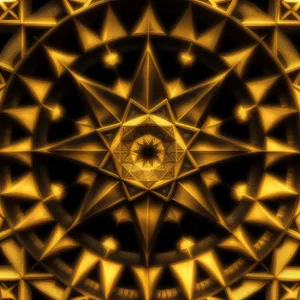 Symmetrical Geometric Fractal Art Pattern: Mosaic Gem Backdrop