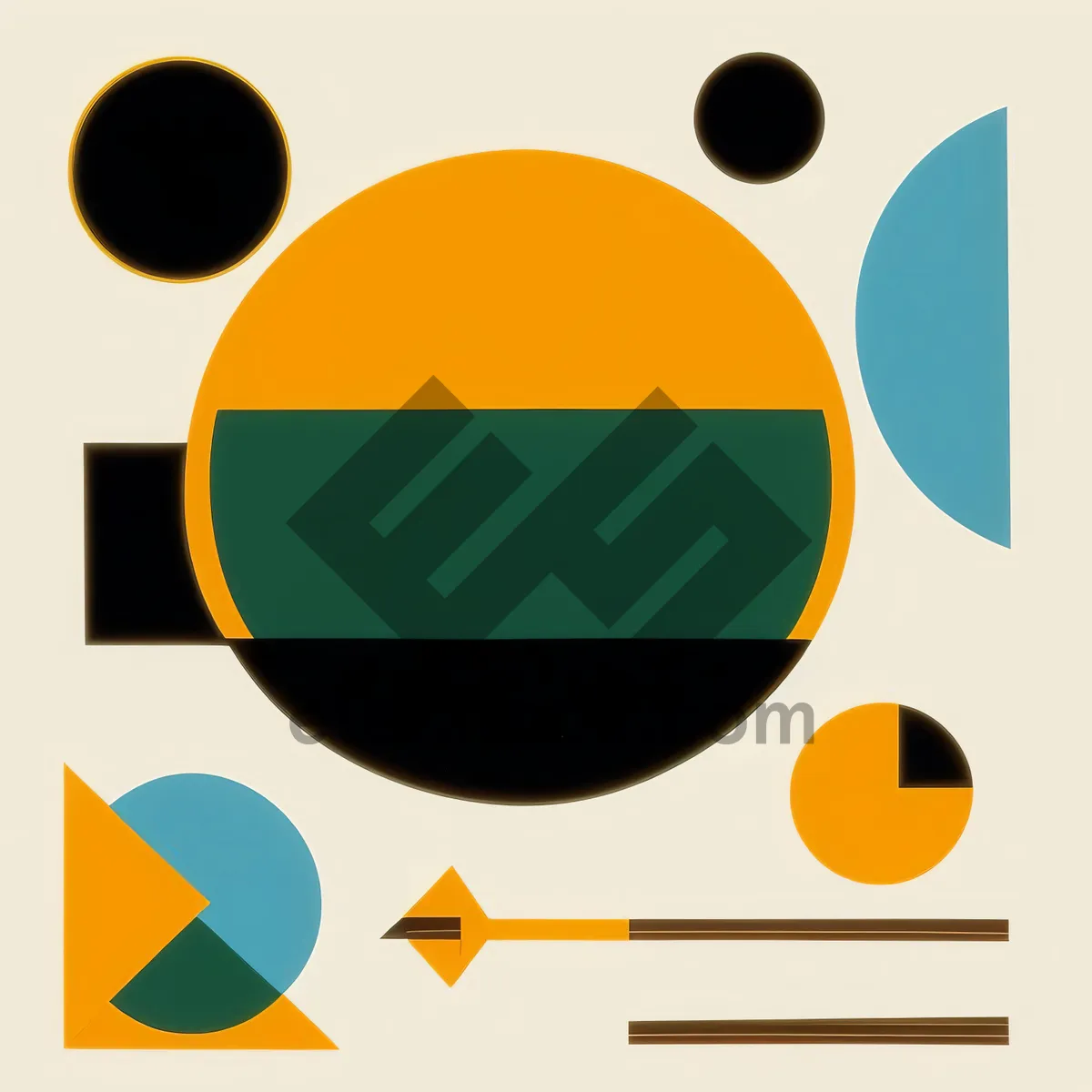 Picture of Shiny Round Web Button Set with Orange Push Arrow