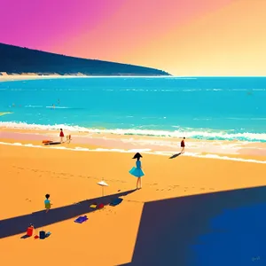 Sunny Beachscape: Tranquil Sands, Azure Seas