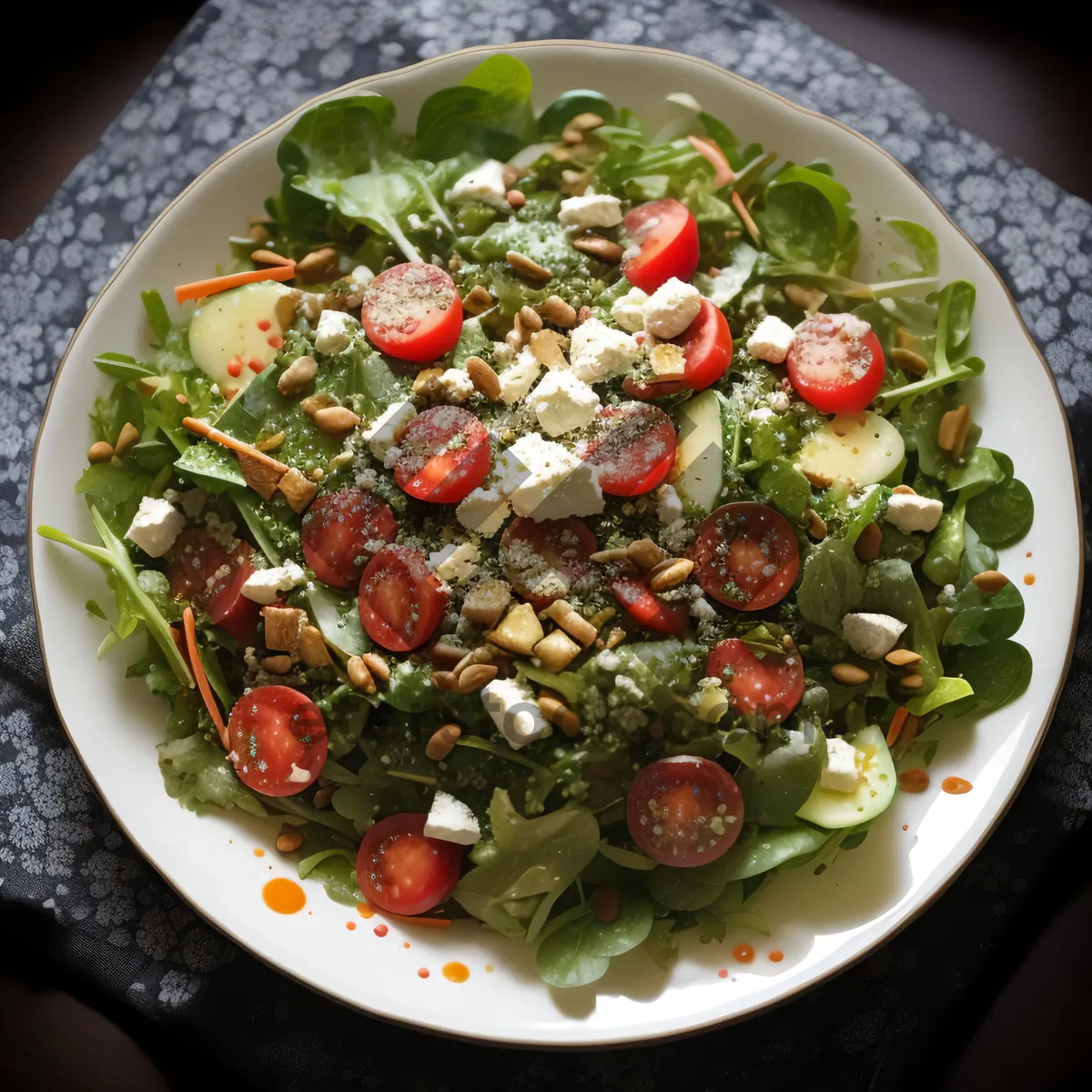 Picture of Healthy Vegetarian Salad with Black Beans and Tomatoes