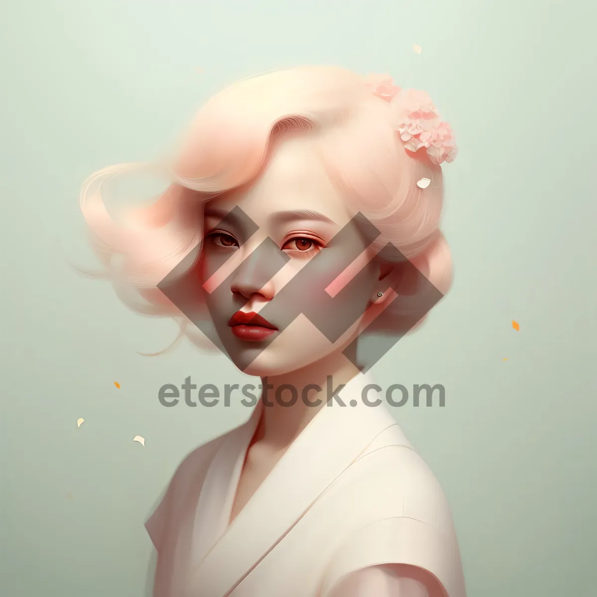 Picture of Beautiful woman with flawless skin and makeup