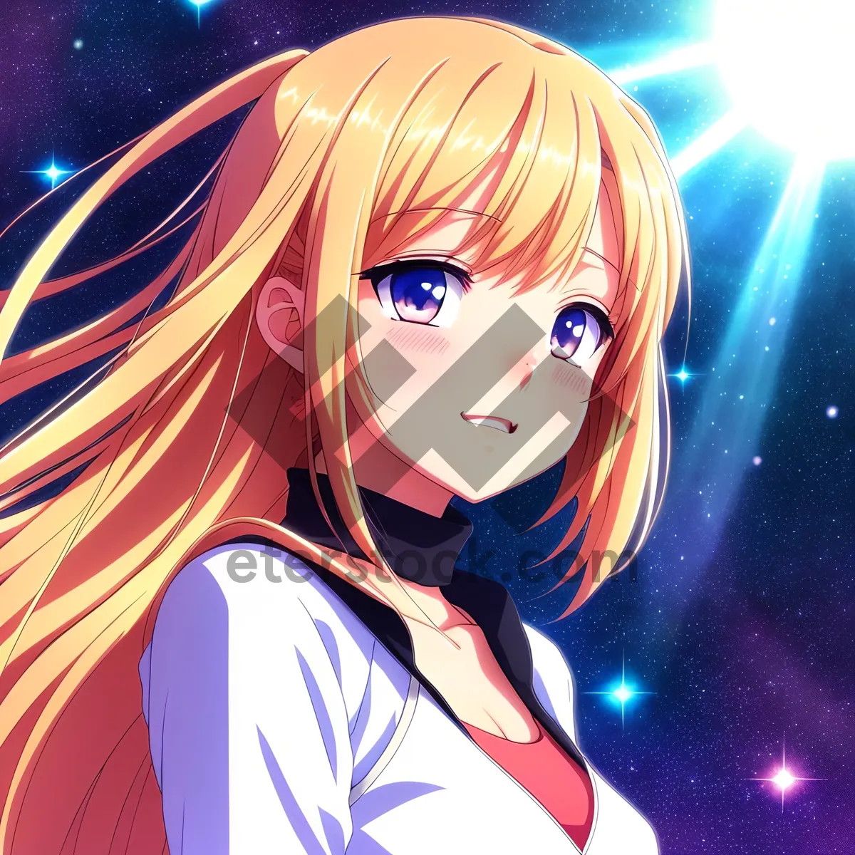 Picture of Attractive Fashion Model with Celestial Hair