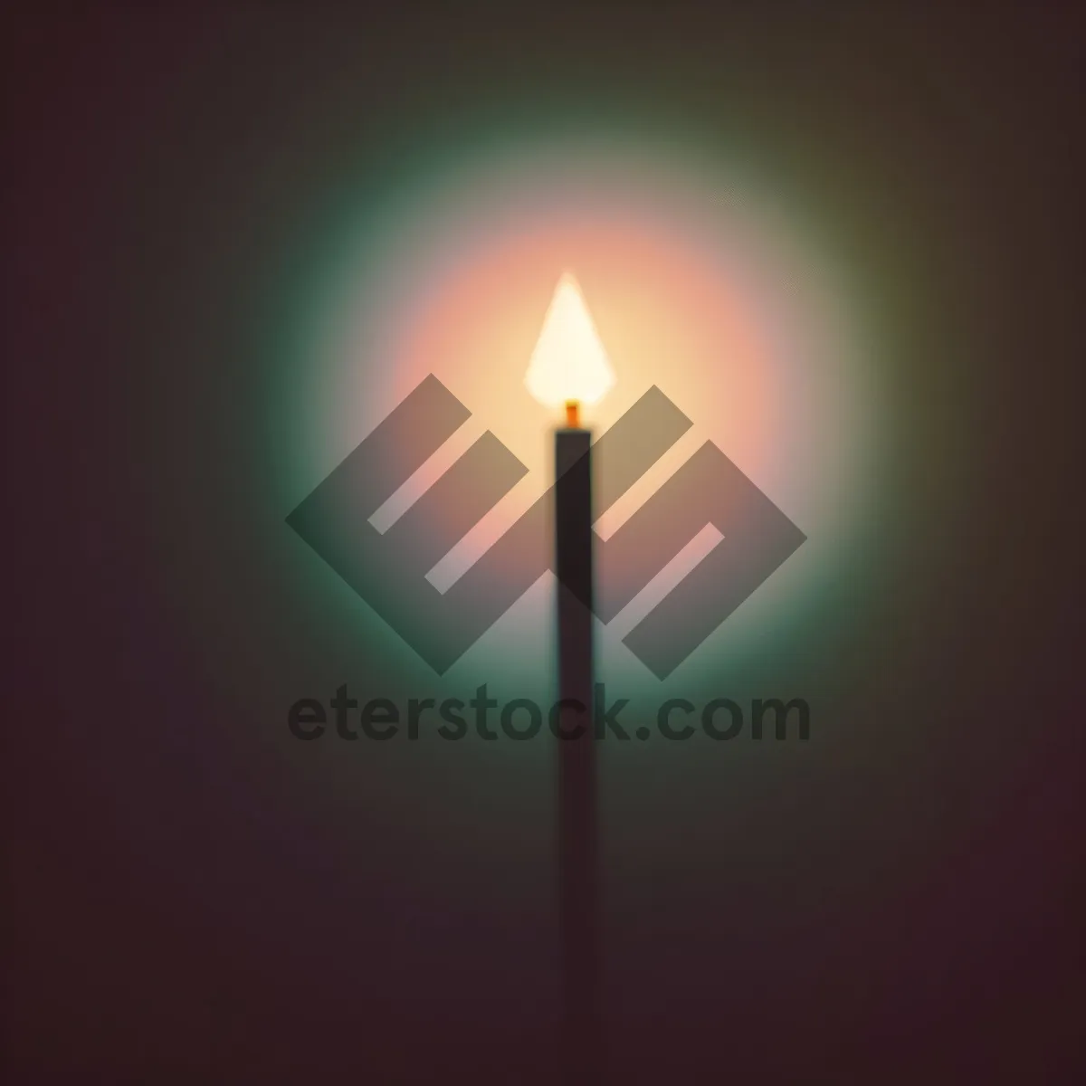 Picture of Flaming Candle Illuminating Dark Celebration