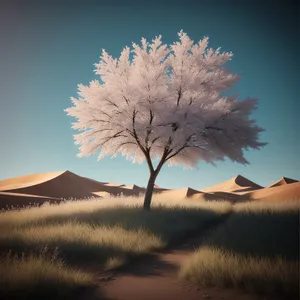 Sunset Skyline over Serene Summer Landscape