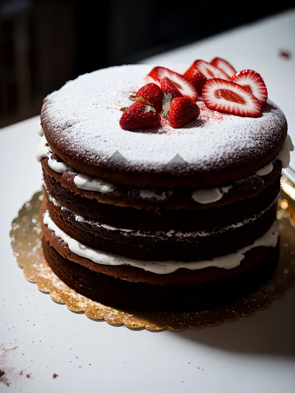 Picture of Delicious Gourmet Chocolate Berry Cake with Cream