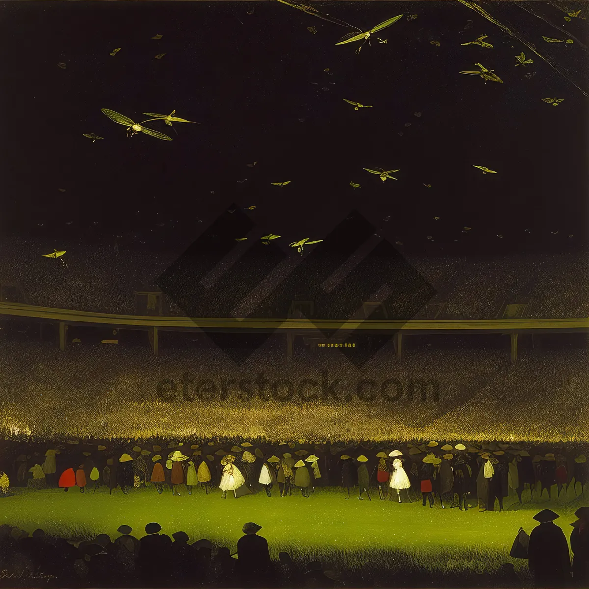 Picture of Starry Night at the Football Stadium