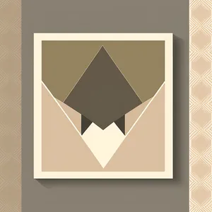 Blank Heraldic Card Design with Paper Frame and Box