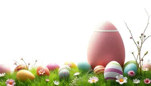 Colorful Easter egg decoration symbolizing spring holiday season.