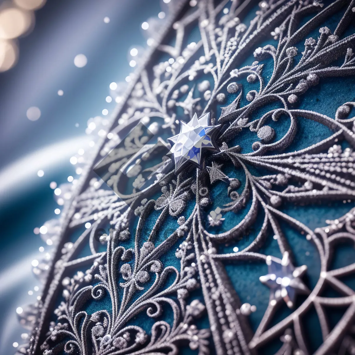 Picture of Artful Crystal Lace Décor: Intricate Embroidery on Ice