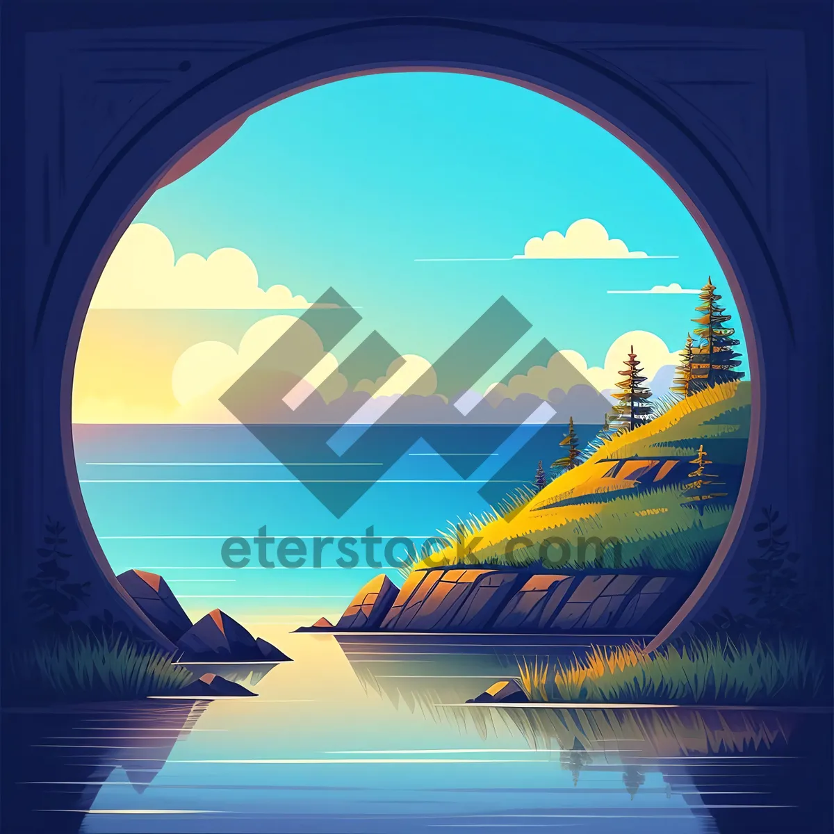 Picture of Serene Sunset over Sparkling Seas