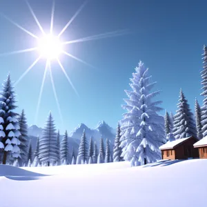 Enchanting Snowy Peaks: Majestic Winter Mountain Landscape