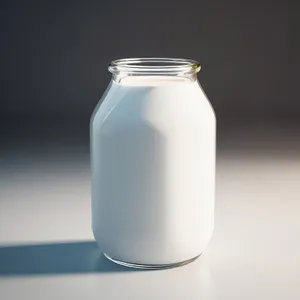 Refreshing Milk in Glass Bottle