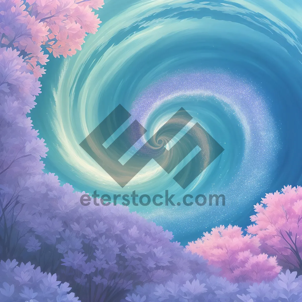 Picture of Futuristic Lilac Wave: Abstract Fractal Design Wallpaper