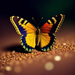 Vibrant Monarch Butterfly Wings on Yellow Flower