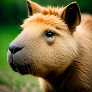 Brown Lion Cub Grazing in Wildlife Pasture