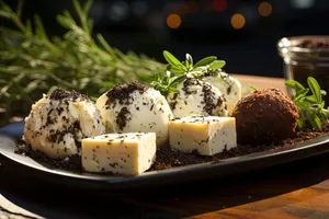 Delicious Gourmet Dessert Plate with Chocolate Slice