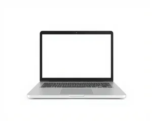 Modern black laptop for business work office.