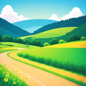 Breathtaking summer countryside landscape under clear sky