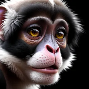Curious Primate Peering Through Bushes
