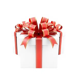 Festive Gift Box with Shiny Ribbon and Bow